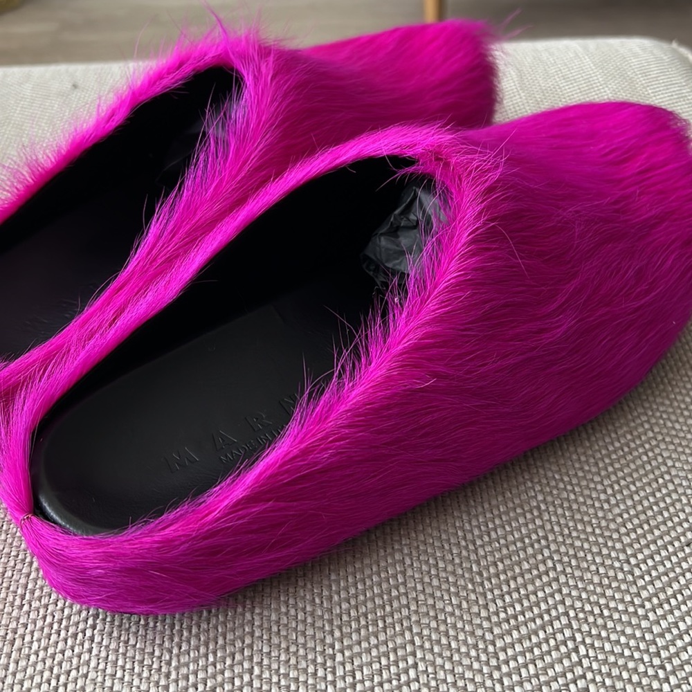 Marni Fur Mule (Pink/Fuchsia)